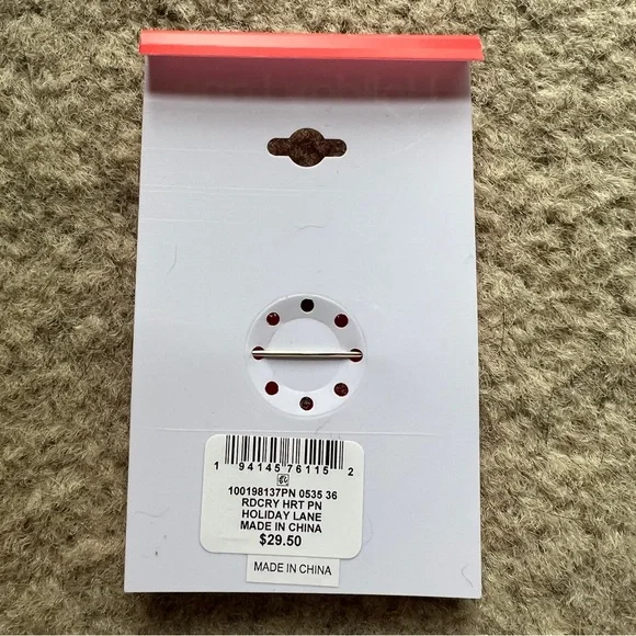 Holiday Lane Crystal Heart Pin - Picture 4 of 4